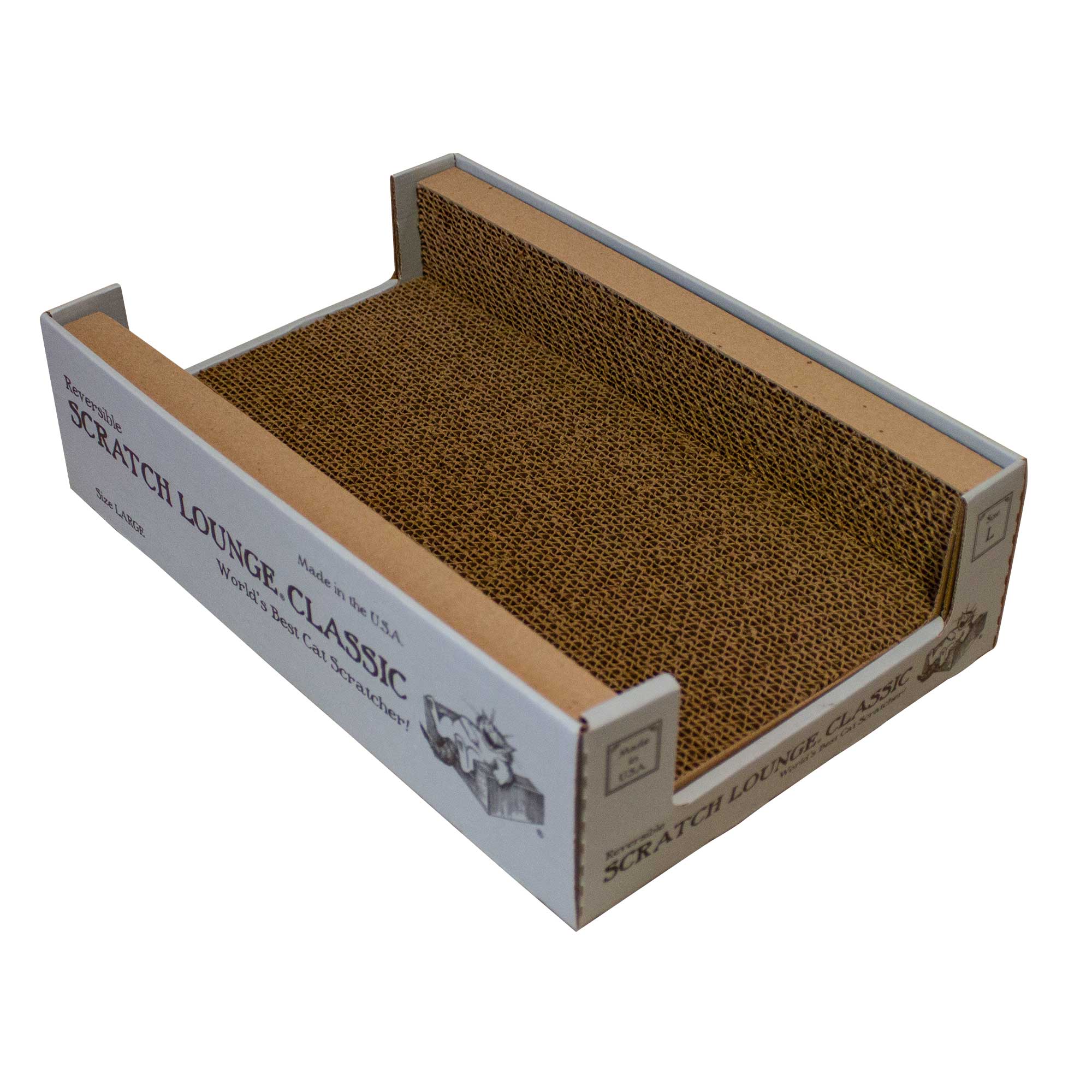 Scratch Lounge Grey Large Reversible Cardboard Cat Scratcher